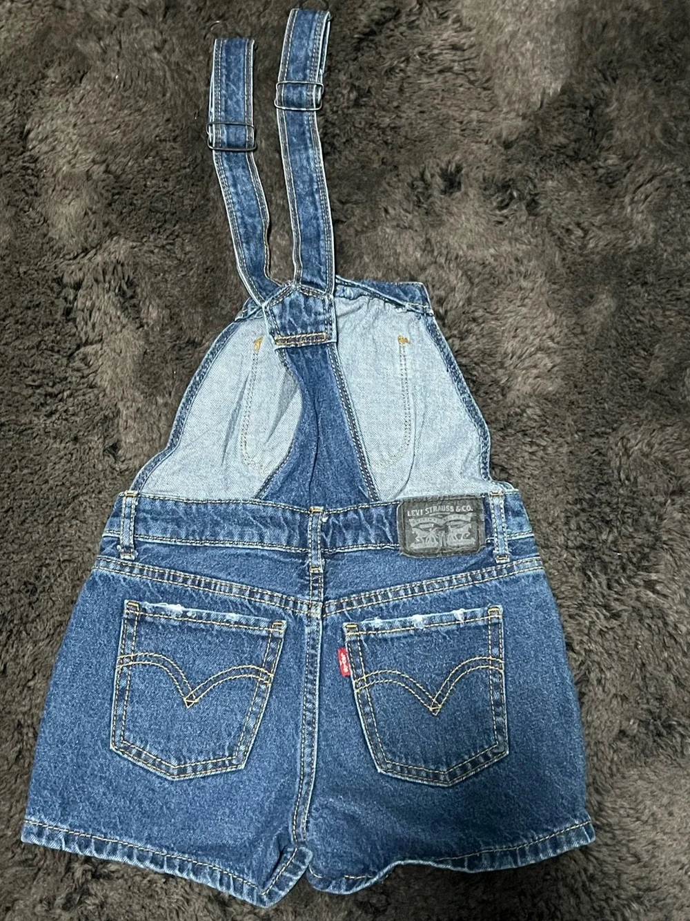 Levi's Kids Blue Denim Shortall Overalls Size XS 5/6